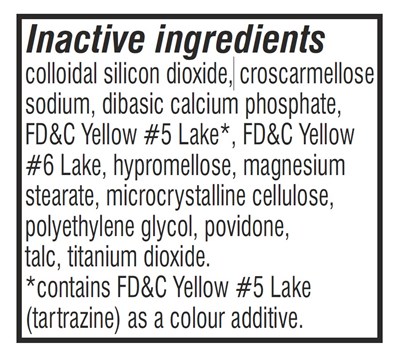 Inactive Ingredients.jpg Inactive Ingredients Label - Inactive Ingredients